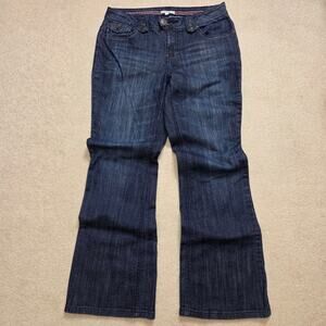 Fashion Bug 10 Weekend Casual Embroidered Denim Flair Leg Distressed Jeans